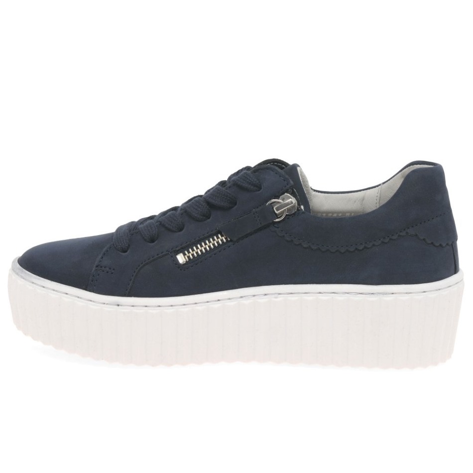 Gabor Nubuck Bleu | Baskets Exclusives Dolly Pour Femmes